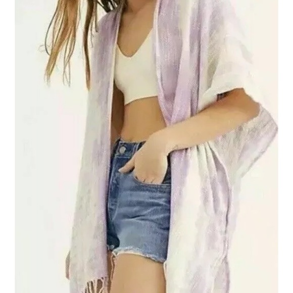 Free People Other - NEW Free People Delfina Tie Dye Kimono Purple O/S Free People Other - NEW Free People Delfina Tie Dye Kimono Purple O/S